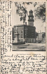 City Building & Square, Biddeford, ME Maine Postcard Postcard Postcard