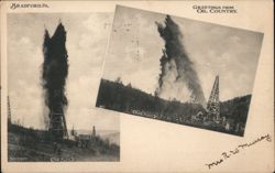 Gushers at Bradford, Pennsylvania: Top and Side Flow Postcard