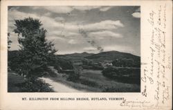 Mt. Killington from Billings Bridge, Rutland, Vermont Postcard