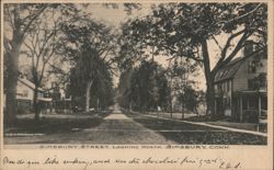 Simsbury Street, Looking North, Simsbury, Conn. Connecticut Postcard Postcard Postcard