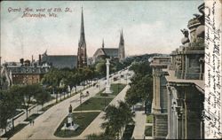 Grand Ave. West of 8th St., Milwaukee, Wis. Postcard