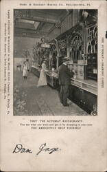 Horn & Hardart Automat, Philadelphia, PA - Drawing Coffee Pennsylvania Postcard Postcard Postcard