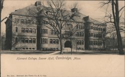 Harvard College, Seaver Hall, Cambridge, Mass. Postcard