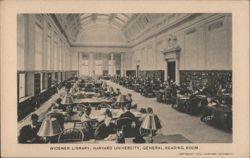 Widener Library, Harvard University, General Reading Room Postcard