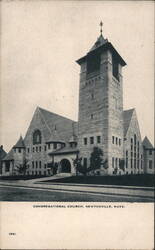 Congregational Church, Newtonville, MA Postcard