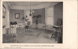 Reception Room, Woman's Club Building Worcester, MA Postcard Postcard Postcard