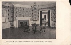 Colonial Suite, View 2, Woman's Club Building, Worcester, MA Massachusetts Postcard Postcard Postcard