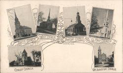 Churches of Andover, MA Postcard