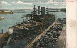 Battle Ship Rhode Island at Fore River Iron Works, Quincy, Mass. Massachusetts Postcard Postcard Postcard