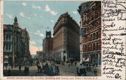 Market Street, Crocker Building & Grand Palace Hotel, San Francisco Postcard