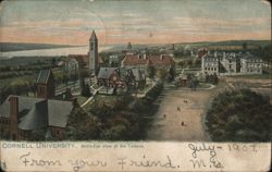 Cornell University - Bird's-Eye View of the Campus Postcard