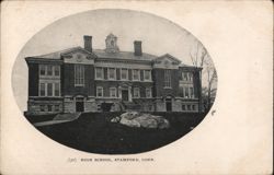 High School, Stamford, Conn. Postcard