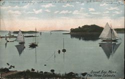 Onset Bay, Mass., The Three Islands Postcard