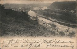 View of Ohio River from Thompson's Hill, East Liverpool, OH Postcard Postcard Postcard