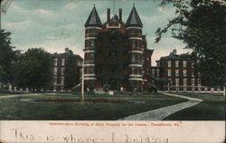 Administration Building at State Hospital for the Insane, Osawatomie Kansas Postcard Postcard Postcard