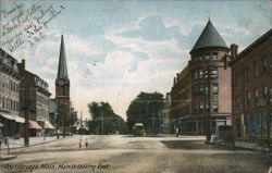 Main St. Looking East, Southbridge, Mass. Massachusetts Postcard Postcard Postcard