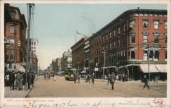 Main Street, Worcester, Massachusetts Postcard Postcard Postcard