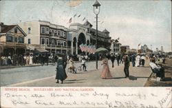 Revere Beach Boulevard and Nautical-Garden Postcard