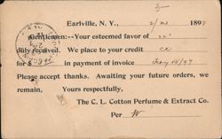 The C. L. Cotton Perfume & Extract Co. Business Reply Postcard Postcard