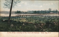 Le Roy Bridge connecting Le Roy Island with Mainland Sodus, NY Postcard Postcard Postcard