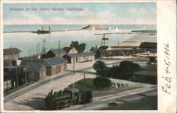 Entrance to San Pedro Harbor, California Postcard