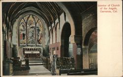 Interior of Church of the Angels, Garvanza, Cal. California Postcard Postcard Postcard