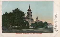 Courthouse and Masonic Hall, Napa, California Postcard Postcard Postcard