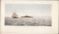 Alcatraz and Golden Gate, San Francisco Postcard