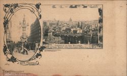 Lotta Fountain and View South from California Street Hill Postcard