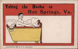 Taking the Baths at Hot Springs, Virginia Postcard