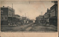 Fourth Street, Looking Down Ferry to Ohio River, Metropolis, IL Postcard