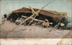 Eskimo Ivory Carvers from East Cape, Siberia Nome, AK Postcard Postcard Postcard