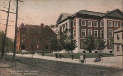 YMCA Building and County Court House, Bangor ME Postcard