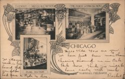 Marshall Field & Co. Chicago - Oriental Rug, Indian Goods, Flag Sections Postcard