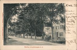 Sterling Ave., Greenport, NY - Residential Street with Trees Postcard