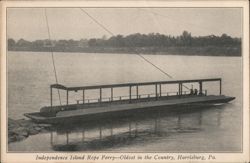 Independence Island Rope Ferry, Harrisburg, PA Postcard