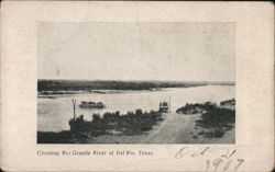 Crossing Rio Grande River at Del Rio, Texas Postcard