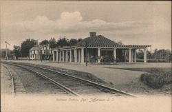 Railroad Station, Port Jefferson, L. I. Postcard