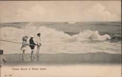 Ocean Scene at Water Island Fishing Postcard Postcard Postcard