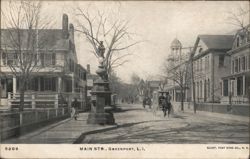 Main Street, Greenport, Long Island, New York Postcard