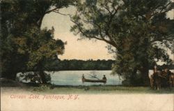 Canaan Lake, Two Men in Rowboat Patchogue, NY Postcard Postcard Postcard