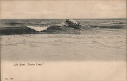 Life Boat "On the Crest" Postcard