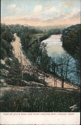 View of State Road and River Looking East, Orange, MA Postcard