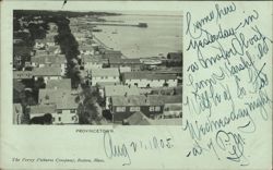 Birdseye View of Provincetown, MA Massachusetts Postcard Postcard Postcard