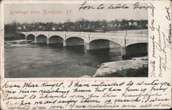 Washington Ave. Concrete Bridge, Kankakee, Illinois Postcard Postcard Postcard