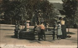 Fountain, Nay Aug Park, Scranton, PA Postcard