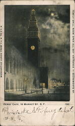 Ferry Cafe, Ferry Depot, San Francisco at Night Postcard