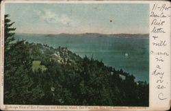 Bird's-eye View of San Francisco and Alcatraz Island California Postcard Postcard Postcard