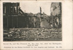 Second St. and San Fernando St., San Jose, Cal., after the Earthquake Postcard