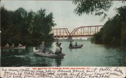 Boating on Russian River Postcard